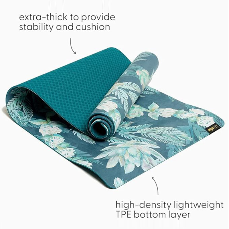 Thick and Stylish Suede Yoga Mat with Strap Included