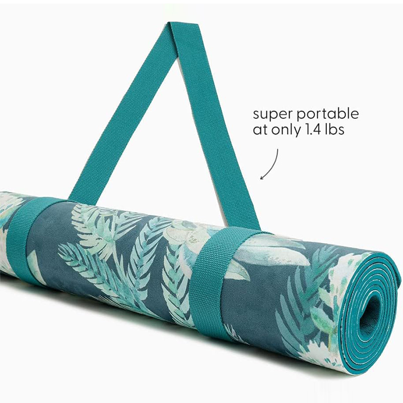 Thick and Stylish Suede Yoga Mat with Strap Included
